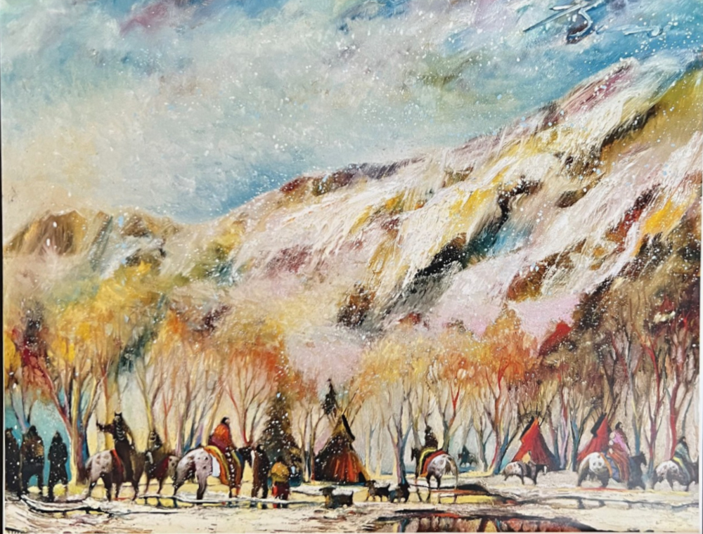 Earl Biss, Three Teepees In The Snow