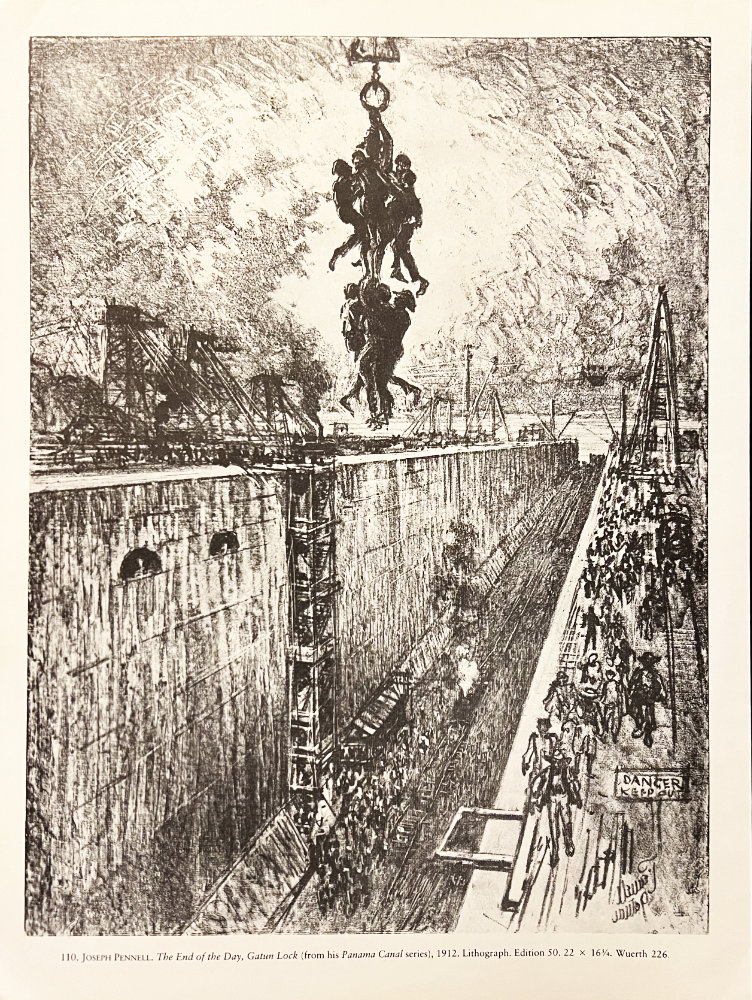 Joseph Pennell, The End of the Day Gatun Lock Panama Canal Series